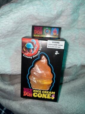 NeeDoh Nice Cream Cone Squishy Toy - Orange Yellow